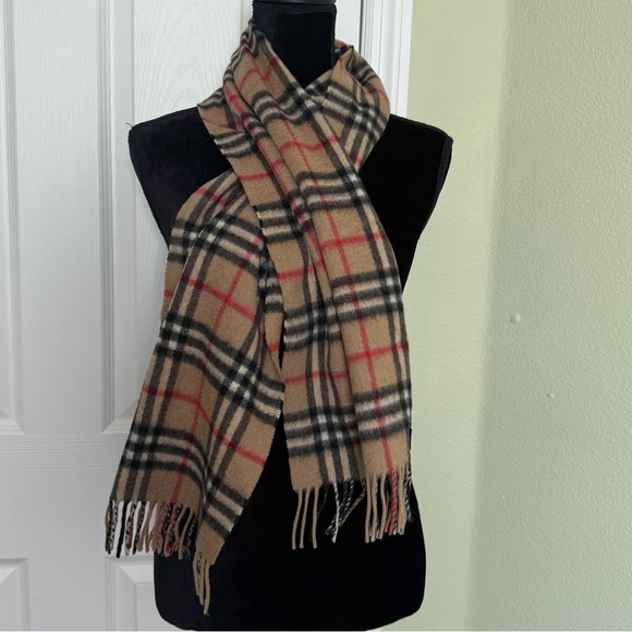 Vintage Burberry Nova Check Cashmere Scarf - Picture 1 of 5